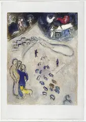 Winter by Marc Chagall, Original-Farblithographie auf Velin, sold Jun 2002