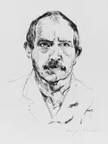 Lovis Corinth, Selbstbildnis, Original-Lithographie auf dünnem Velin