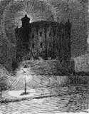 Lyonel Feininger, Straßenlampe bei Nacht in Berlin