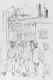 George Grosz, Fabrikhof bei Dienstschluß