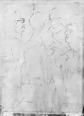 George Grosz, Gewandstudie, Kohle- und Pastellkreidezeichnung auf genarbtem elfenbeinfarbenen Velin
