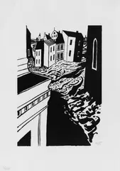 Häuser und Trümmer by Werner Heldt, Original-Lithographie auf festem weißen Papier, sold Jun 2002