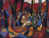 Adolf Hölzel, Komposition (Große Anbetung im Wald)