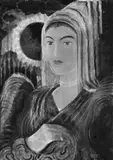 Béla Kádár, Junge Frau mit Sonnenblume