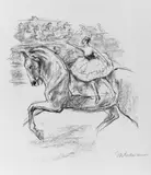 Max Liebermann, Die Kunstreiterin, Original-Lithographie auf Velin mit Wasserzeichen "JWZANDERS1916"