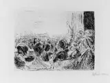 Max Liebermann, Das Konzert, Original-Radierung (Kaltnadel)
