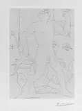 Pablo Picasso, Marie-Thérèse, Sculpteur au Travail et Sculpture et Sculpture représentant un Athlète Grec, Original-Radierung auf Bütten (Wasserzeichen: Vollard)