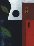 Franz Wilhelm Seiwert, Schwarze Sonne auf Silbergrund neben Baum und Haus