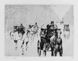 Lesser Ury, Im Tiergarten, Original-Radierung auf Bütten