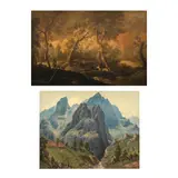 Unidentified artist, Untitled, b.) Untitled<br> signed and dated 1961 (lower right)<br> oil on canvas<br> 32” x 41” (81 cm x 104 cm)