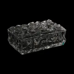 Tiffany & Co., A Rock Cut Crystal Lidded Box, Etched “Tiffany & Co.’ (bottom)