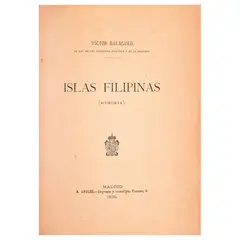 Islas Filipinas, author: Victor Balaguer Madrid 
R. Angles, Imprenta y cromotipia, Fomento, 3.