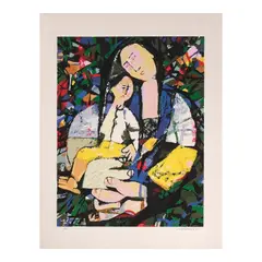 Mother and Child III by Mauro Malang Santos, serigraph 8/50, sold Apr 2026