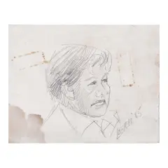 Portrait by Cesar Legaspi, graphite on paper, sold Apr 2026