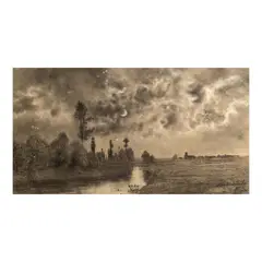 Untitled by Félix Resurrección Hidalgo, charcoal on paper, sold Apr 2026