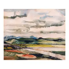 Antonio Dumlao, Landscape, watercolor on paper