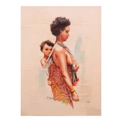 Jd Castro, Mother and Child, watercolor on paper