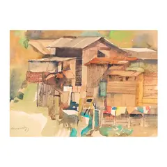 Barung-Barong by Vicente Manansala, watercolor on paper, sold Apr 2026