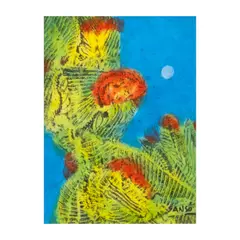 When Petals Play by Juvenal Sansó Garrit, acrylic on paper, sold Apr 2026