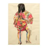 Jerry Elizalde Navarro, Janet in Kimono, mixed media