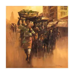 Market Vendors by Cesar Buenaventura, oil on canvas, sold Apr 2026