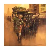 Cesar Buenaventura, Market Vendors, oil on canvas