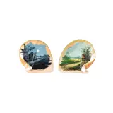 Philippine School, a.) Untitled 
b.) Untitled, b.) 19th century <br /> signed (bottom) <br /> oil on mother-of-pearl shell <br /> 7 1/2” x 8” (19 cm x 20 cm)