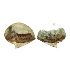 Philippine School, a.) Church
b.) Church, b.) 19th century <br /> oil on mother-of-pearl shell D: 8” (20 cm)