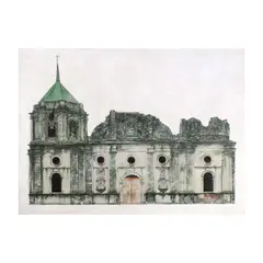 Rodolfo Ragodon, Church of Duenas Iloilo, oil on canvas