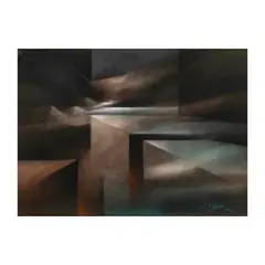 Justin Nuyda, Searchscape, pastel on paper