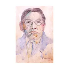 Victorio Edades, Portrait of a Man, watercolor on paper