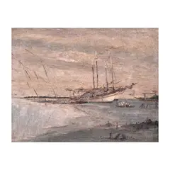 Elias Laxa, Seascape, oil on canvas