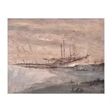 Elias Laxa, Seascape, oil on canvas