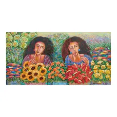 Mario Parial, Two Women, oil on canvas