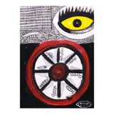 Nunelucio Alvarado, The Eye Series #1, mixed media on paper