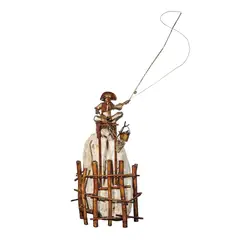 Michael Cacnio, Fisherman, brass, marble and steel