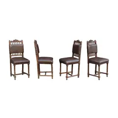 Four Dining Chairs, Untitled, teakwood