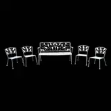 A Garden Set, Untitled, iron<br/> settee:<br/> H: 33” (84 cm)<br/> L: 17” (43 cm)<br/> W: 59” (150 cm)
