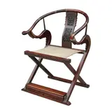 A Folding Horseshoe Back Chair, Untitled, hardwood, brass