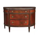 Untitled by A Half Moon Chest of Drawers by Johnson Furniture, hardwood, veneered wood and brass, sold Apr 2026