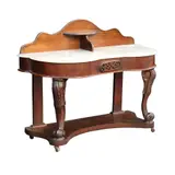A Marble Top Table, Untitled, hardwood and veneered wood