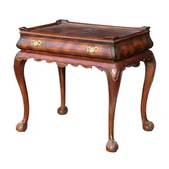 A Maitland Smith Leather Top Table, Untitled, hardwood, veneered wood and brass