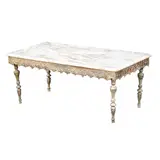 A Marble Top Table, Untitled, steel and marble