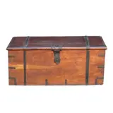 A Wooden Chest, Untitled, hardwood, iron