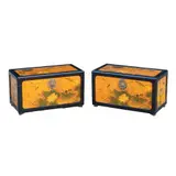 A Pair of Oriental Chests, Untitled, hardwood