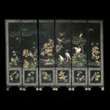Six Panel Oriental Screen or Room Divider, Untitled