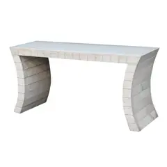 A Marble Top Table, Untitled, marble and glass <br><br> table without glass:<br> H: 31 1/2” (80 cm)<br> L: 64 1/2” (164 cm)<br> W: 21 1/2” (55 cm)