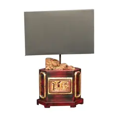 A Table Lamp, Untitled, body:<br> H: 16” (41 cm)<br> L: 11” (28 cm)<br> W: 7 1/2” (19 cm)