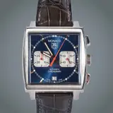 Untitled by Tag Heuer Monaco Calibre 12 Steve McQueen, Case • Case Material: Stainless • Case Shape: Square Diameter: 39 mm • Thickness: ~14.35 mm • Lug Width: 22 mm • Bezel: , sold Jan 2026