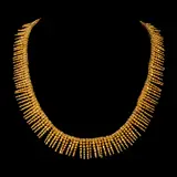 A Fringe Collier, Untitled, The chic fringe collier features intricate granulation details. The piece is set in silver dipped in yellow gold.